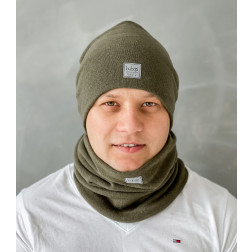 Vyriška dviguba kepurė rudeniui / žiemai / pavasariui BUBOO luxury  - Chaki
